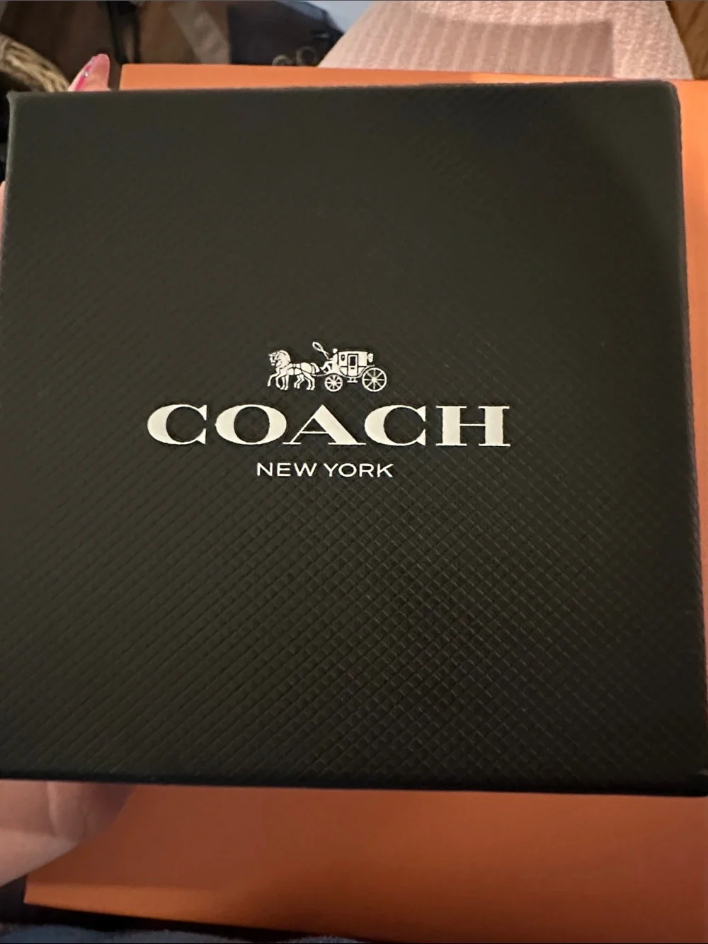 Coach Gold-Tone Case Smartwatch with Orange Silicone Strap